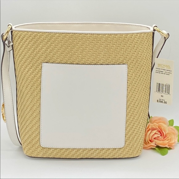 MICHAEL KORS STRAW PYTHON CAPSULE EDEN MD MESSENGR - Picture 15 of 16